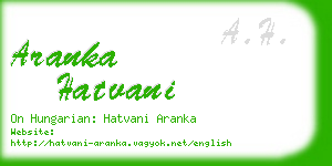 aranka hatvani business card